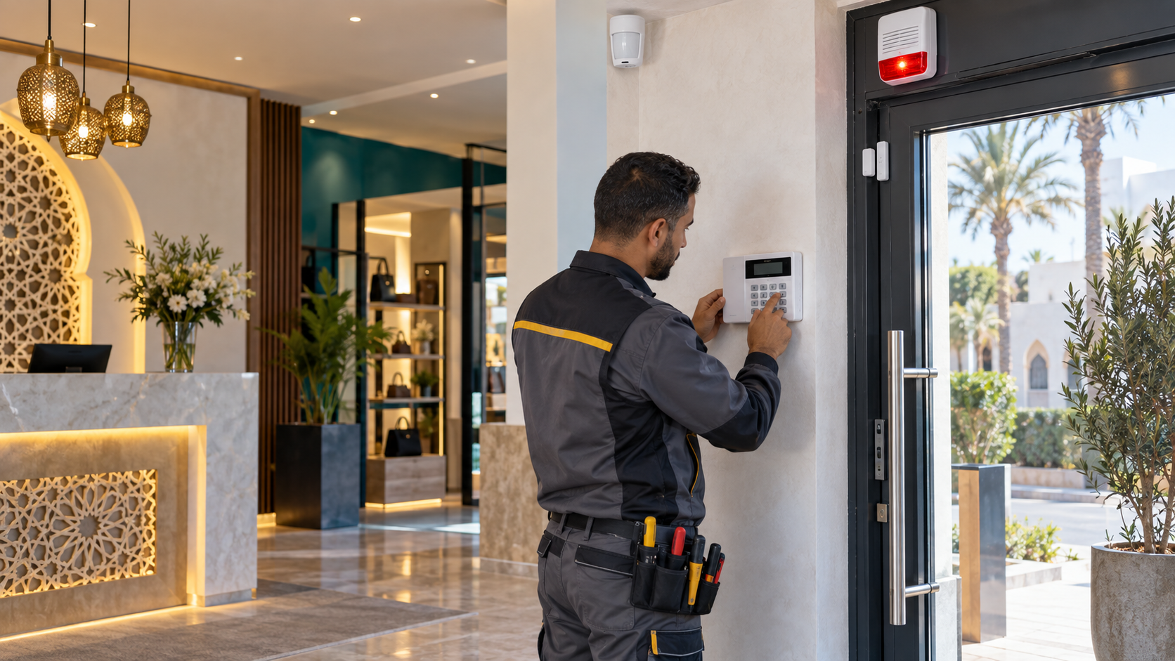 Système d’alarme anti-intrusion protégeant des locaux professionnels